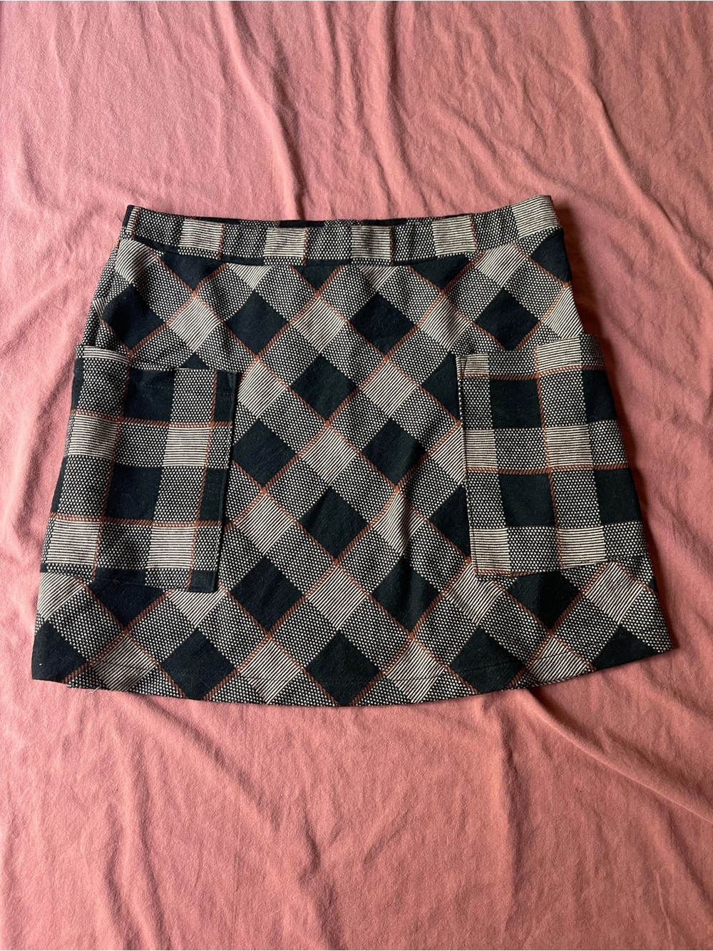 High Rise Plaid Mini Skirt